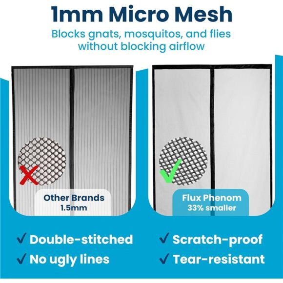 Magnetic Screen Door - Bugs Out, Breeze in -9min Install Auto-Sealing Heavy Duty - Picture 4 of 7